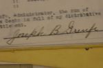 Joseph B Greufe's signature - from his father's probate in 1923