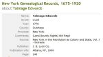 Talmage Edwards 1776 Record