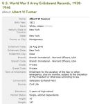 World War II Enlistment for Albert W Fusmer.