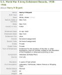 World War 2 Enlistment Record for Harry Bryant