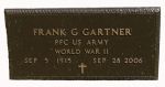 Veteran Recognition on back of Frank G Gartner's Headstone
